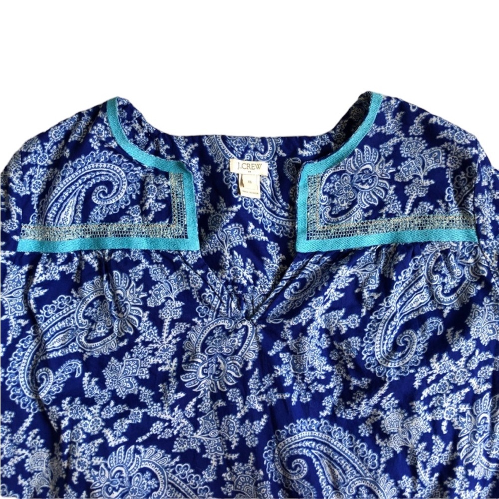 J. Crew Paisley Print Top - Picture 3 of 5